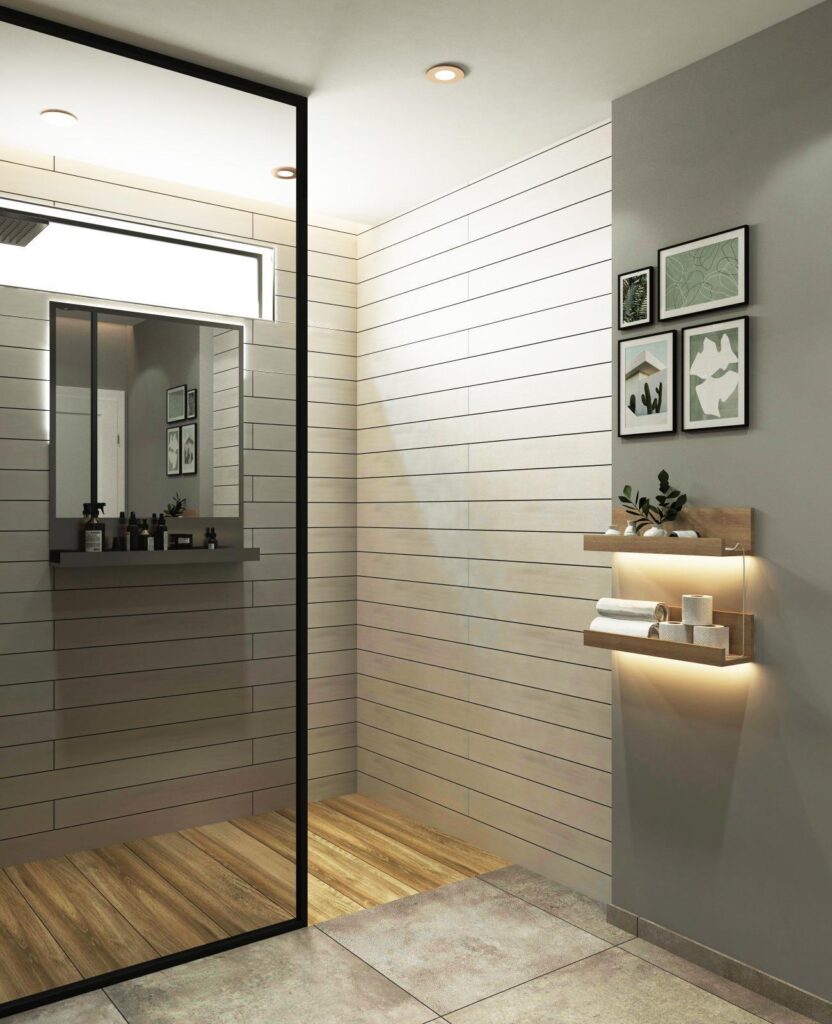 Modern Villa İç Mimarlık Projesi cam dusakabin ic tasarimi