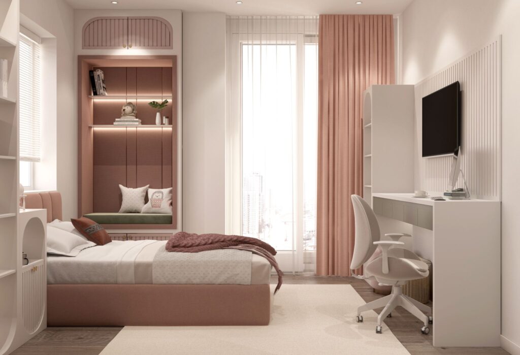 Kız Çocuk Odası Tasarım Örnekleri kiz cocuk odasi okuma kosesi dekorasyonu