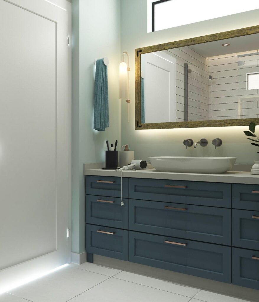 Modern Villa İç Mimarlık Projesi modern banyo dolap detayi