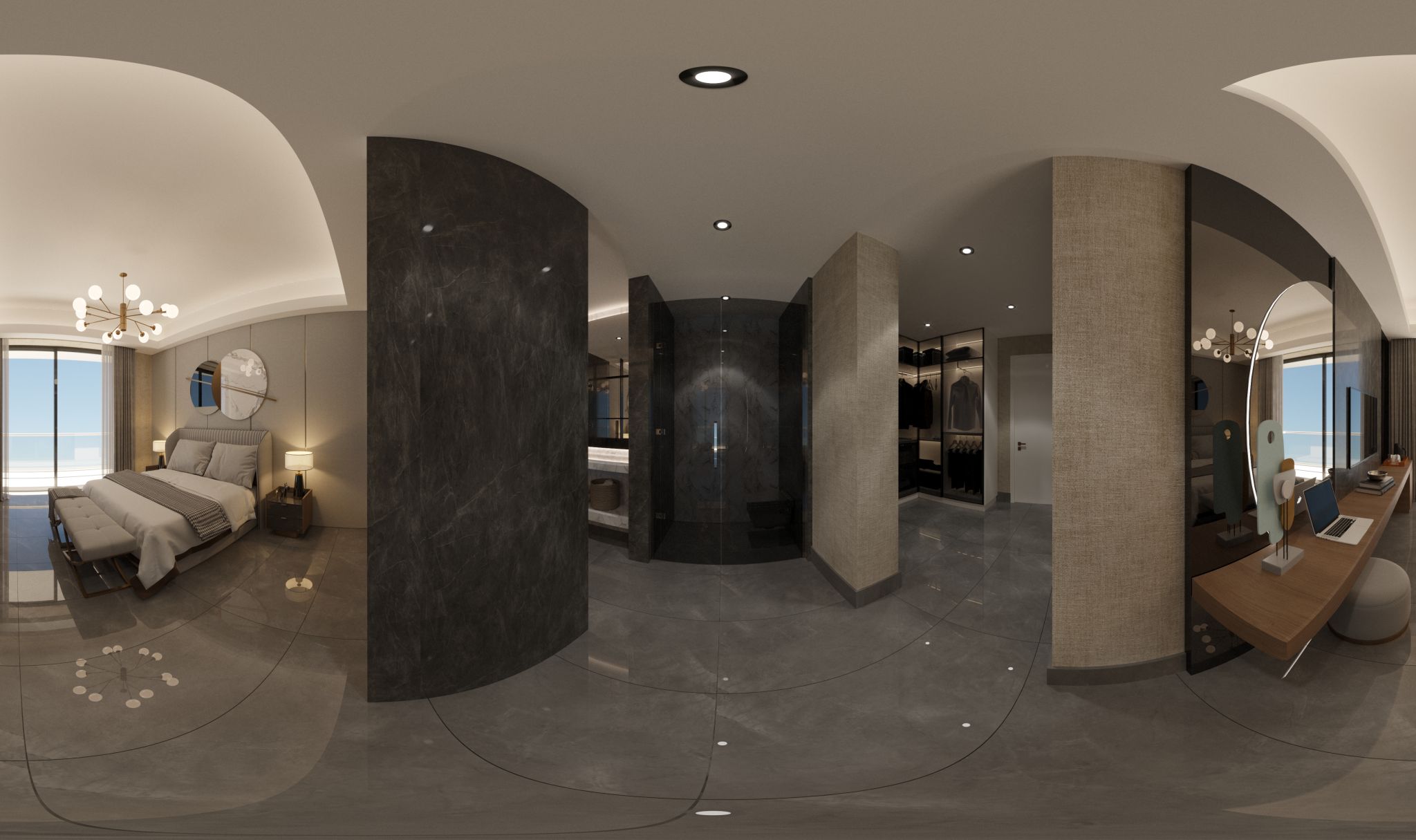 luks daire 360 banyo giyinme