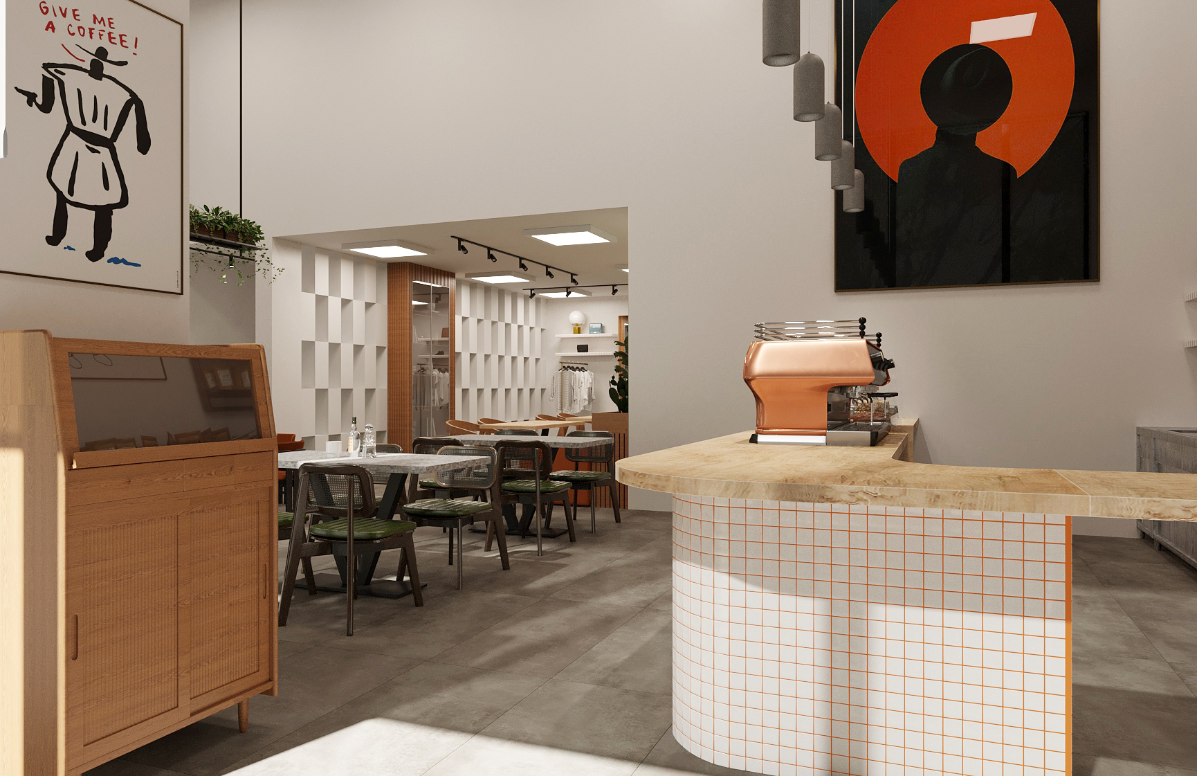 modern kafe barista tezgahi